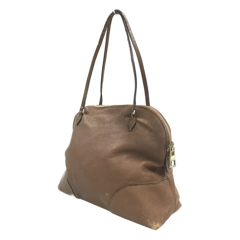 Gucci Calfskin Shoulder Bag Bree Pebbled Brown